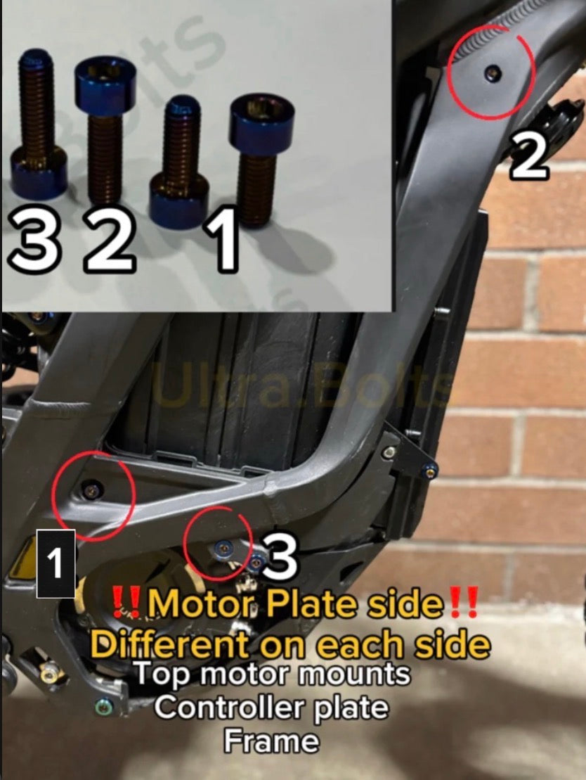 Surron lbx motor/frame/controller plate bolts